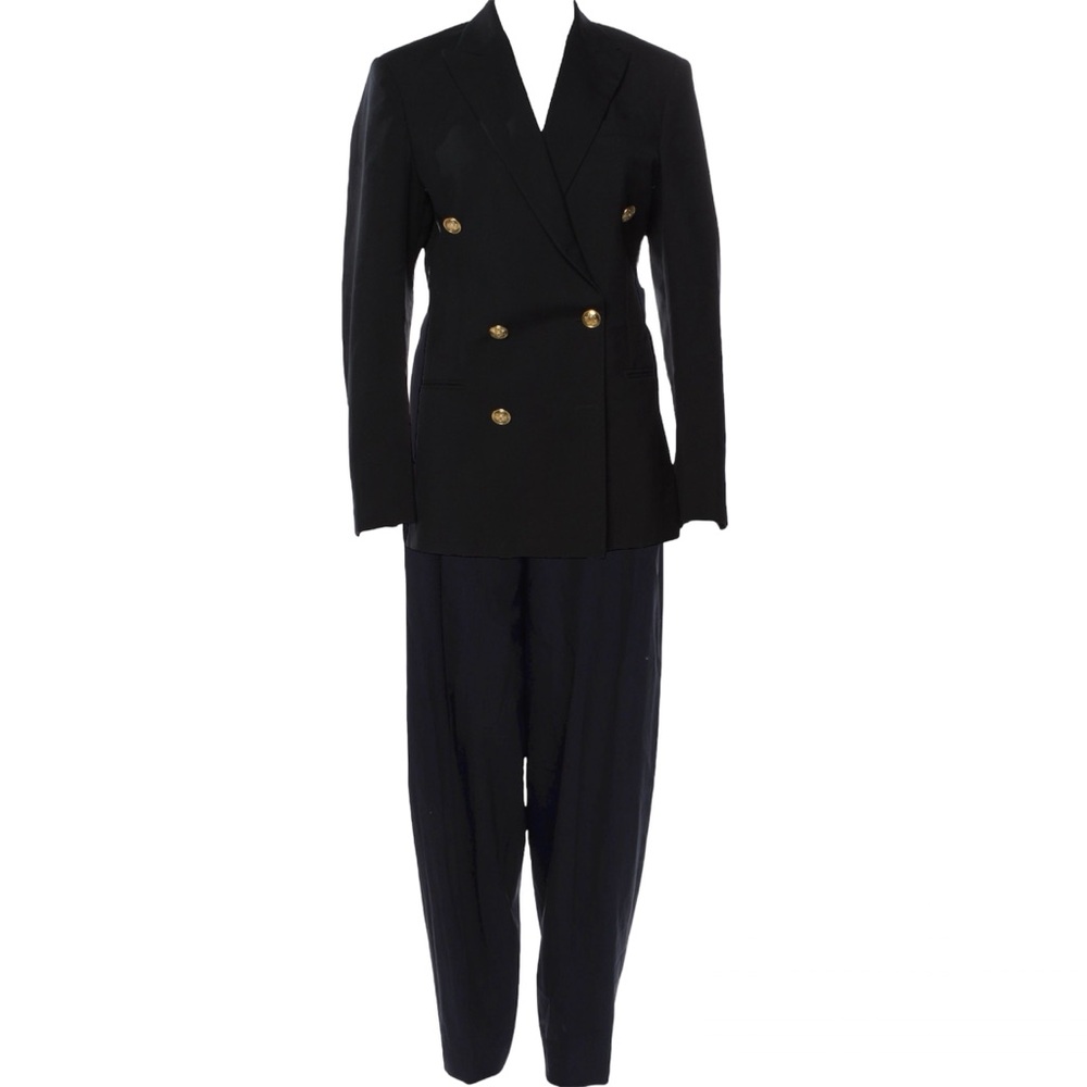 CÉLINE BLACK WOOL & CASHMERE JACKET & PANT SUIT SIZE 38 PHOEBE PHILO - Picture 7 of 16